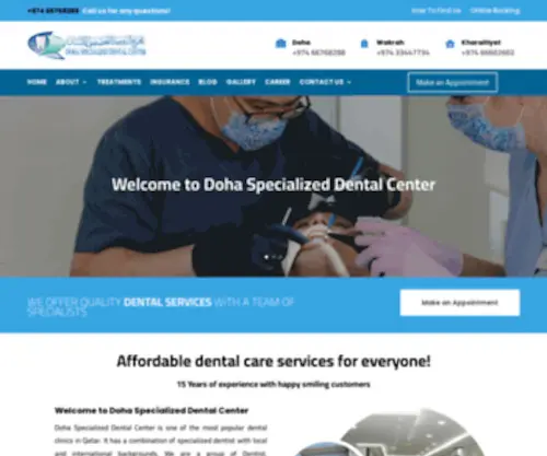 Dohadentalcenter.com(Family dental clinic doha) Screenshot