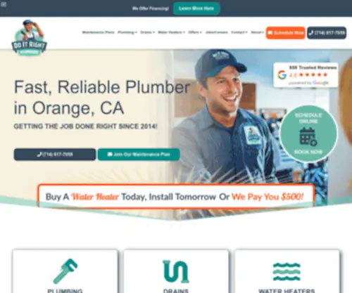 Doitrightplumbers.com(Orange County Plumbers Service Plumbing Repairs Contractors California) Screenshot