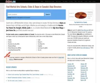 Dojos.ca(Canada's Dojo Directory) Screenshot