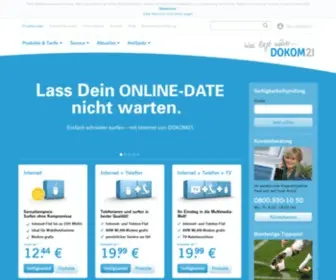 Dokom21.de(Telefon, DSL, Internet, Mobilfunk und TV in Dortmund und Umgebung) Screenshot