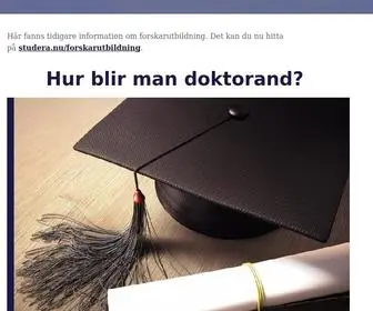 Doktorandhandboken.nu(Forskarutbildning) Screenshot