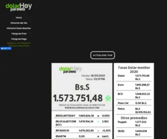 Dolarparalelohoy.com(Dolar Monitor Paralelo Bs.S 3.191.891) Screenshot