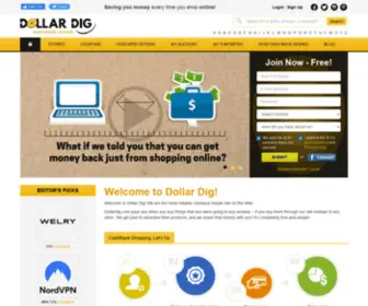 Dollardig.com(Save Money EVERY Time You Shop Online) Screenshot