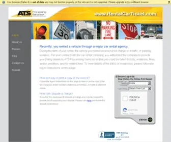 Dollarrentalfine.com(ATS Processing Services) Screenshot