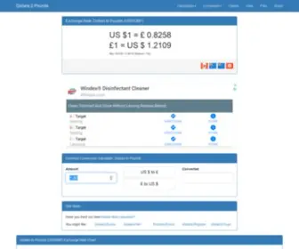 Dollars2Pounds.com(US Dollars to Pounds Currency Converter (USD/GBP)) Screenshot