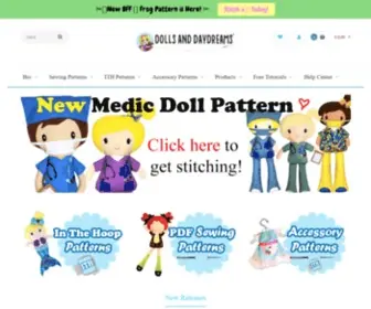Dollsanddaydreams.com(Dolls And Daydreams Sewing & ITH Doll & Toy Patterns) Screenshot