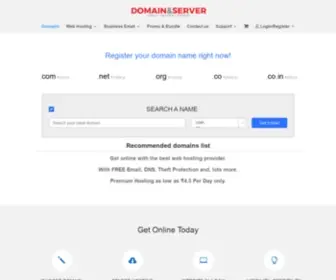 Domainandserver.com(Domain And Server) Screenshot