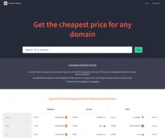 Domaincompare.io(Compare domain name prices) Screenshot