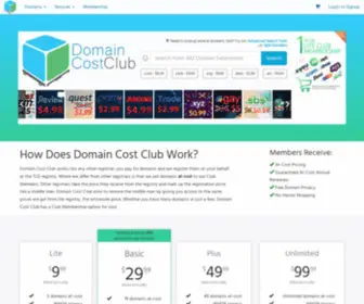 Domaincostclub.com(At-Cost Domain Pricing) Screenshot