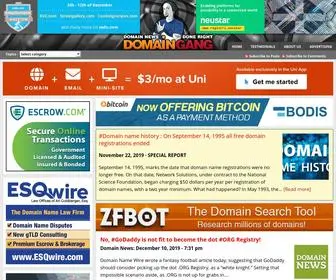 Domaingang.com(Domain News and Entertainment for Domainers) Screenshot