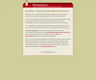 Domainguru.com(Providing Domain Name Registration Services and Trusted Advice since 2000) Screenshot