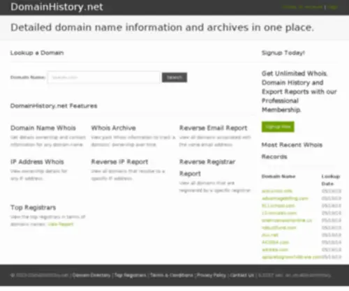 Domainhistory.net(Domain History) Screenshot