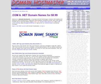 Domainhostmaster.com(Domains, Websites, Web Servers, Hosting & Site Tools) Screenshot
