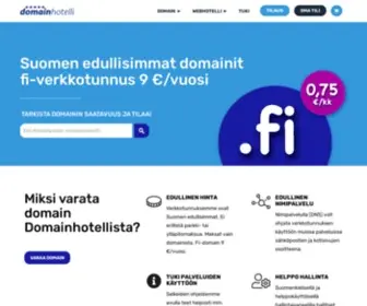 Domainhotelli.fi(Domain edullisesti sekä parhaat webhotellit) Screenshot