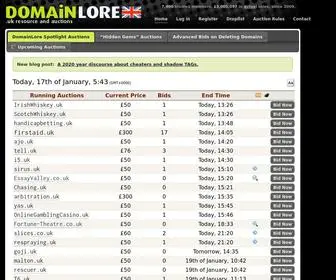 Domainlore.uk(Domain auctions) Screenshot