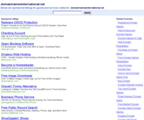 Domainnamesinternational.net(Domain Names International) Screenshot