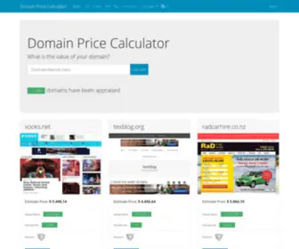 Domainpricecalculator.com(Domain Price Calculator) Screenshot