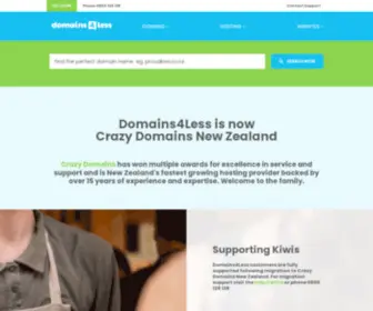 Domains4Less.co.nz(Domains4Less NZ) Screenshot