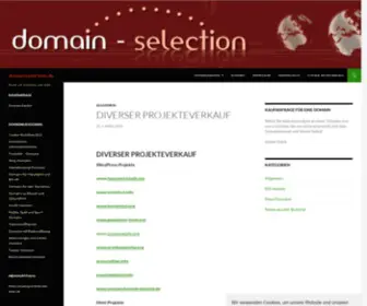 Domainselection.de(Diverser Projekteverkauf. Promotion Aktion) Screenshot