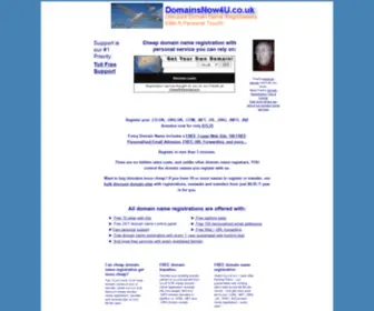 Domainsnow4U.co.uk(Offers cheap domain name registration with free web hosting) Screenshot