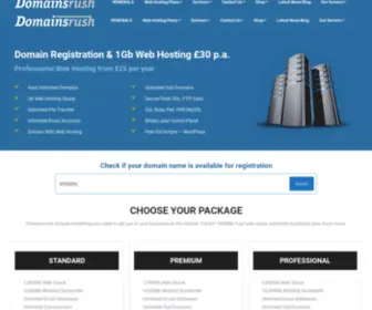 Domainsrush.net(PayPal Domain Name Registration With FREE Web Hosting UK Servers) Screenshot