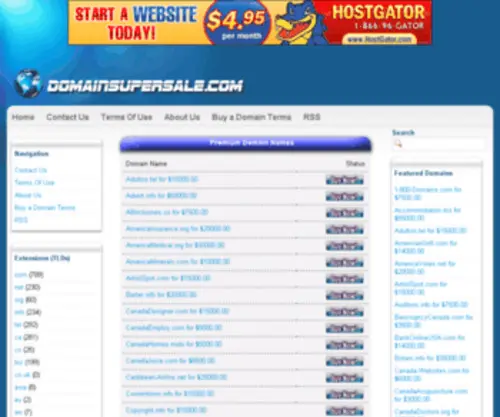 Domainsupersale.com(Buy a domain names for sale at discounted prices) Screenshot