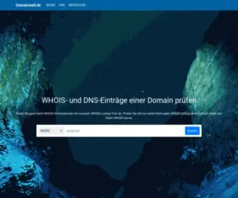 Domainwelt.de(WHOIS- und DNS-Einträge einer Domain prüfen. Rufen Sie ganz leicht WHOIS) Screenshot