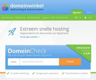 Domeinwinkel.hosting(Webhosting, Domeinnamen & Reseller Hosting) Screenshot