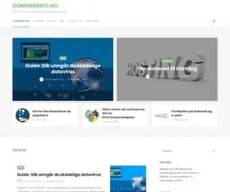 Domeneinfo.no(Info om norske domenenavn og web hosting) Screenshot