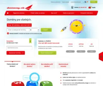 Domeny.sk(Zabezpečujeme registráciu domén .SK a všetky ďalšie služby pre domény) Screenshot
