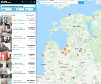 Domimaps.lv(Nekustamie īpašumi » Nekustamo īpašumu sludinājumu portāls) Screenshot