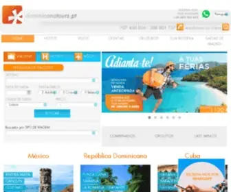 Dominicanatours.pt(Encontre as ofertas mais baratas para a sua viagem para o Caribe) Screenshot