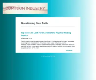 Dominionindustry.com(Questioning Your Faith) Screenshot