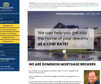 Dominionmortgagebroker.ca(Alberta Mortgage Brokers) Screenshot