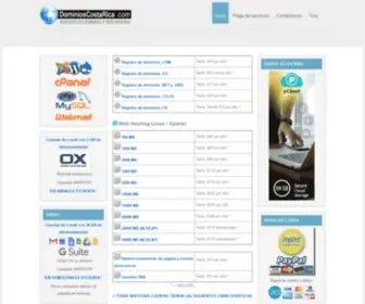 Dominioscostarica.com(Registro de dominios y web hosting en Costa Rica) Screenshot
