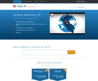 Dominiosperu.pe(Compra dominios .PE y Triunfa en el Mercado Peruano) Screenshot