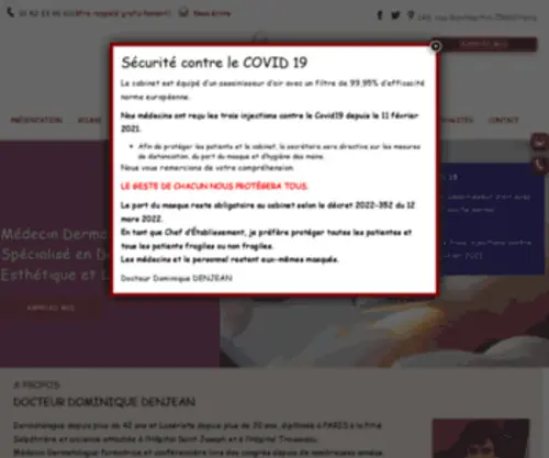 Dominiquedenjean.com(Dermatologue) Screenshot