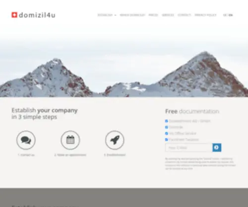 Domizil4U.ch(Firmengründung AG und GmbH sowie Domizil) Screenshot
