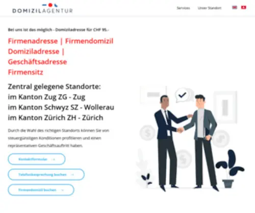 Domizilagentur.ch(DOMIZIL ADRESSE) Screenshot