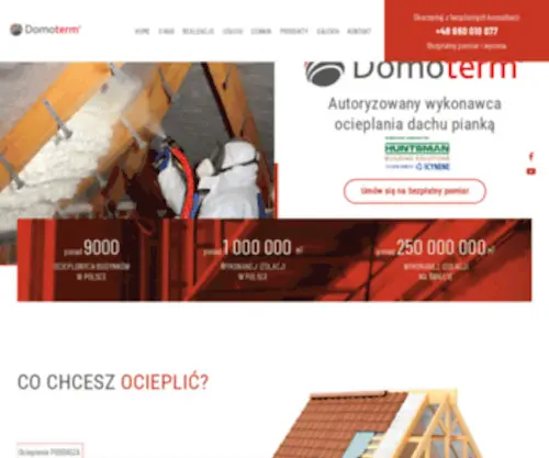 Domoterm.pl(Izolacje natryskowe pianą PUR – renomowanego producenta ICYNENE®) Screenshot