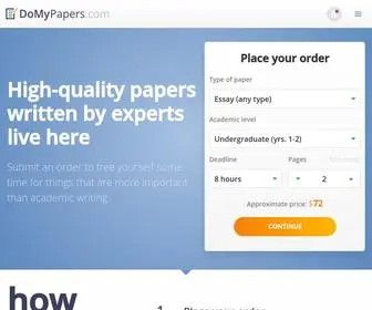 Domypapers.com(Write My Paper for Me) Screenshot
