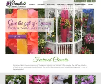 Donahuesclematis.com(Donahue's Clematis and Greenhouse in Faribault) Screenshot