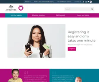 Donatelife.gov.au(Organ and Tissue Authority) Screenshot