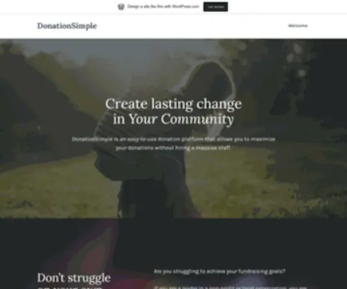 Donationsimple.com(Create lasting change in Your Community DonationSimple) Screenshot
