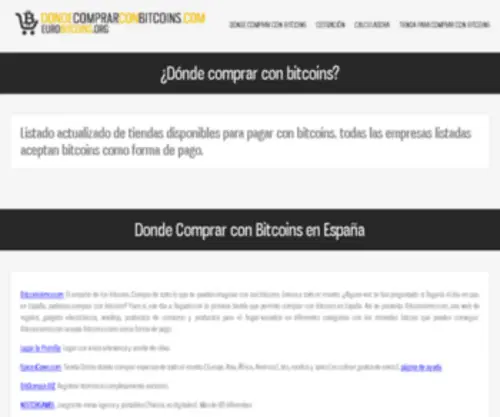 Dondecomprarconbitcoins.com(Introduction to Bitcoin Payment System) Screenshot