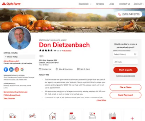 Dondietzenbach.com(State Farm Insurance Agent Don Dietzenbach in Cresco IA) Screenshot