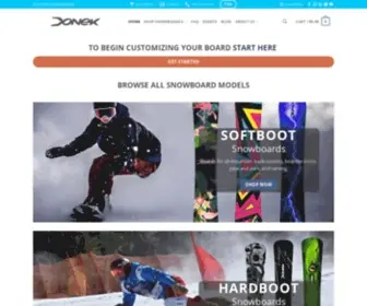 Donek.com(Custom High Performance Snowboards for Every Snowboarding Style) Screenshot