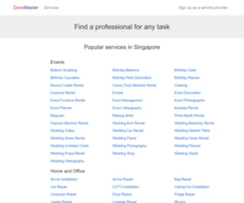 Donemaster.com(DoneMaster Singapore) Screenshot