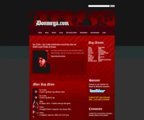 Donmega.com(West Coast Rap) Screenshot