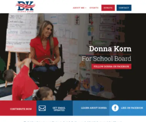 Donnakorn.com(Re-Elect Donna Korn for School Board) Screenshot